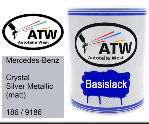 Mercedes-Benz, Crystal Silver Metallic (matt), 186 / 9186: 1L Lackdose, von ATW Autoteile West.